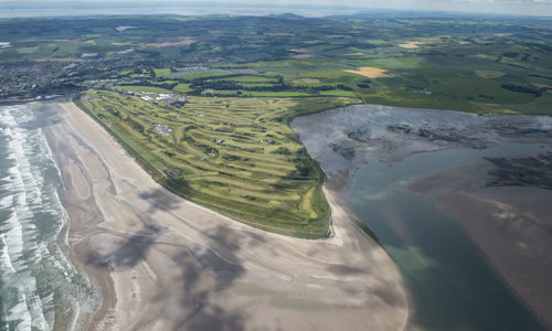 General oblique aerial view of The Old Course, looking SW